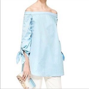 Tibi Off The Shoulder Cotton Tunic